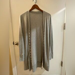 Light Gray Open-Front Women’s Cardigan Duster Sweater / Size: M/L